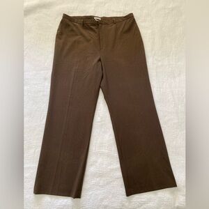 GAP Womens Wide Leg Trouser Pants Brown Stripe Size 20 Stretch Wool Blend